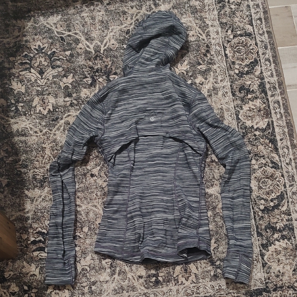 Striped Hooded Long Sleeve Top